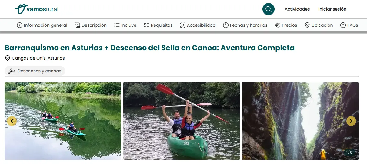Cangas de Onís con lluvia