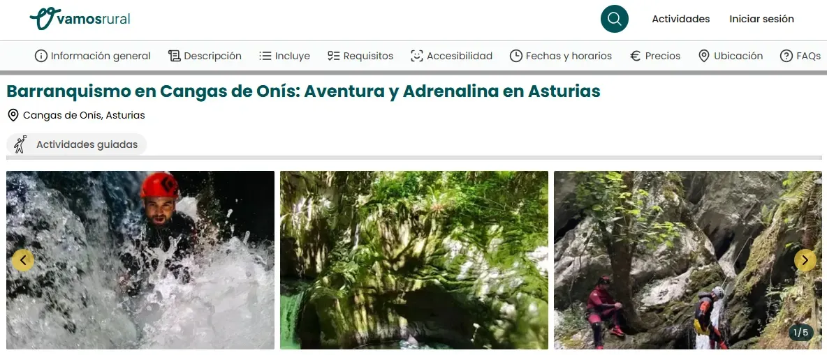 Cangas de Onís con lluvia